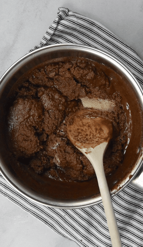 process shot of brown butter brownies.