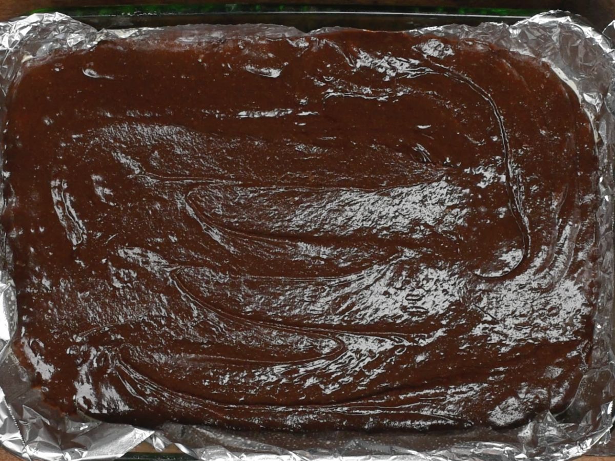 process shot of gluten free brownies being made.