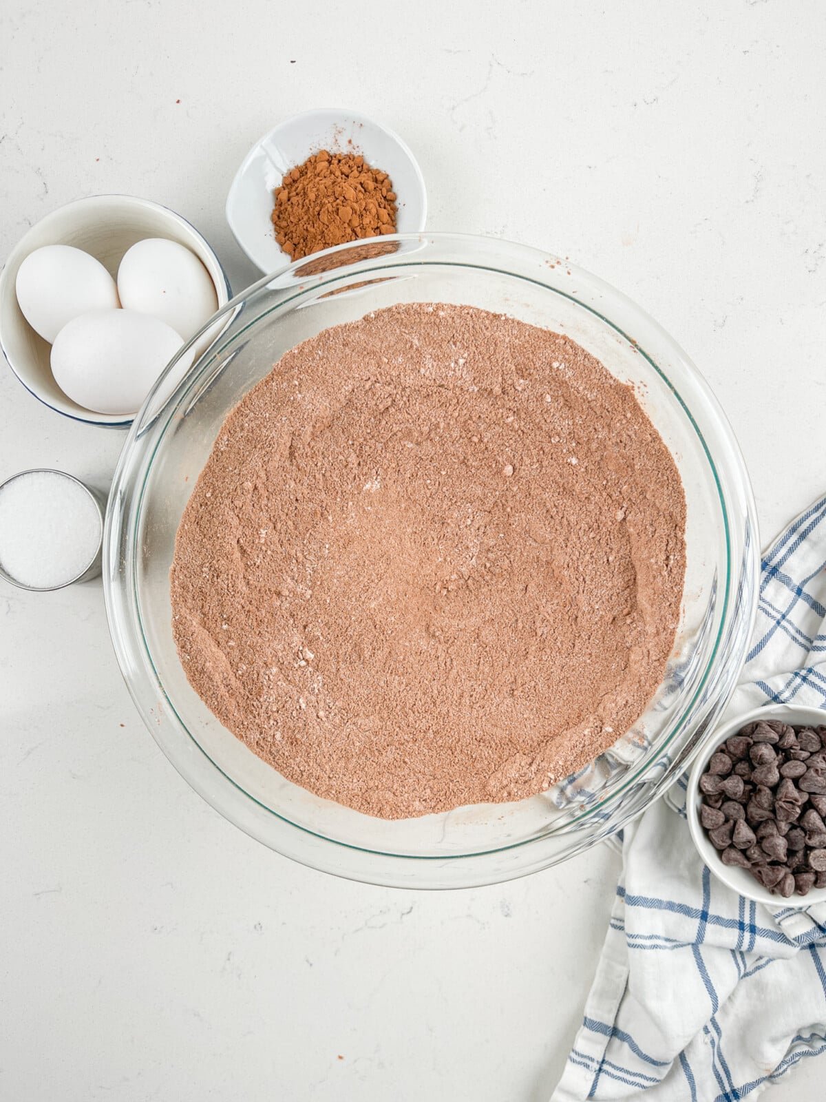 process shot of fudgy brownies being made.