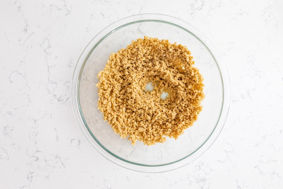 process shot of lemon blondies being made.