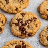 chocolate chip cookies with chocolate chips baked into the center.