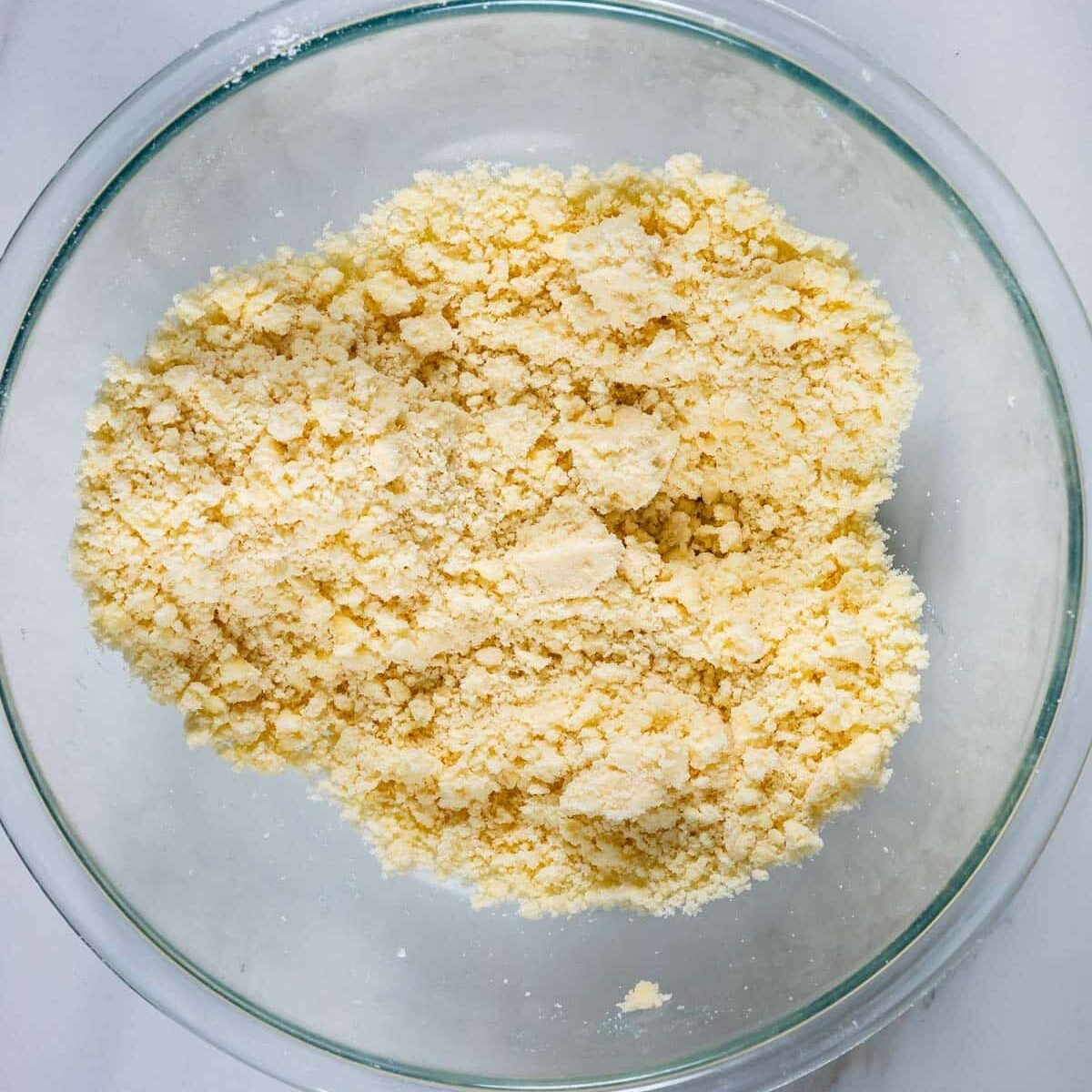 crumble in a clear bowl.