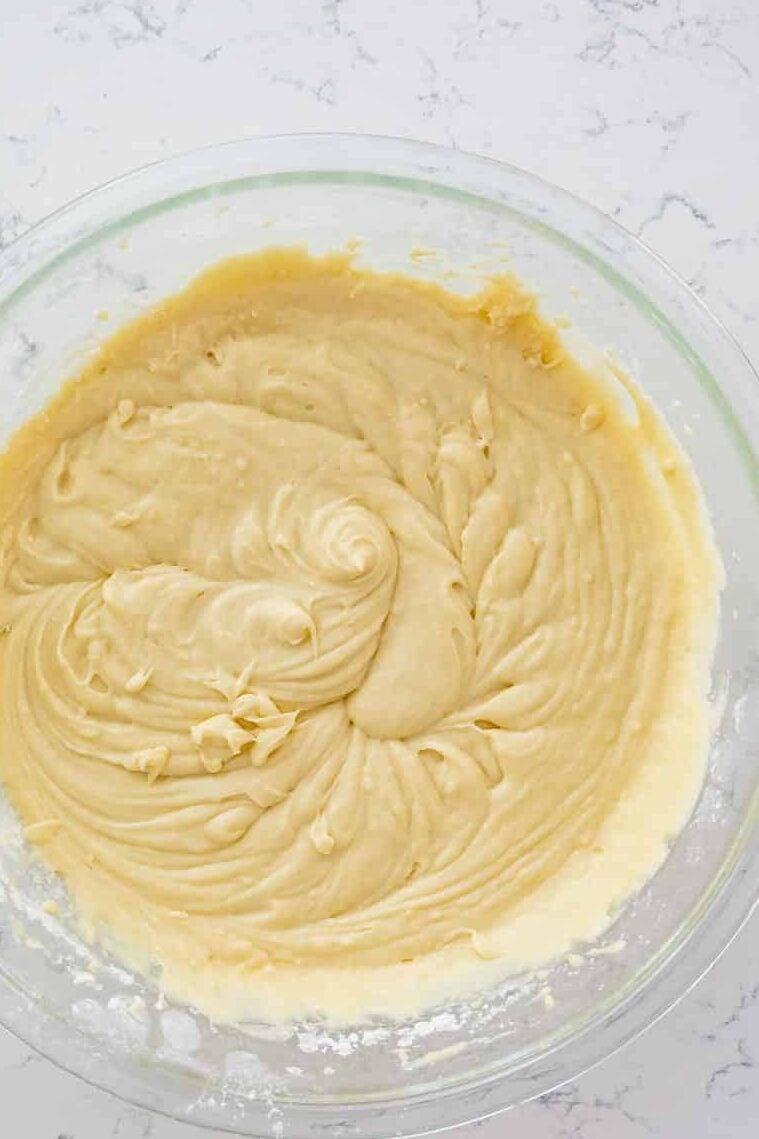 process shot of birthday cake being made.