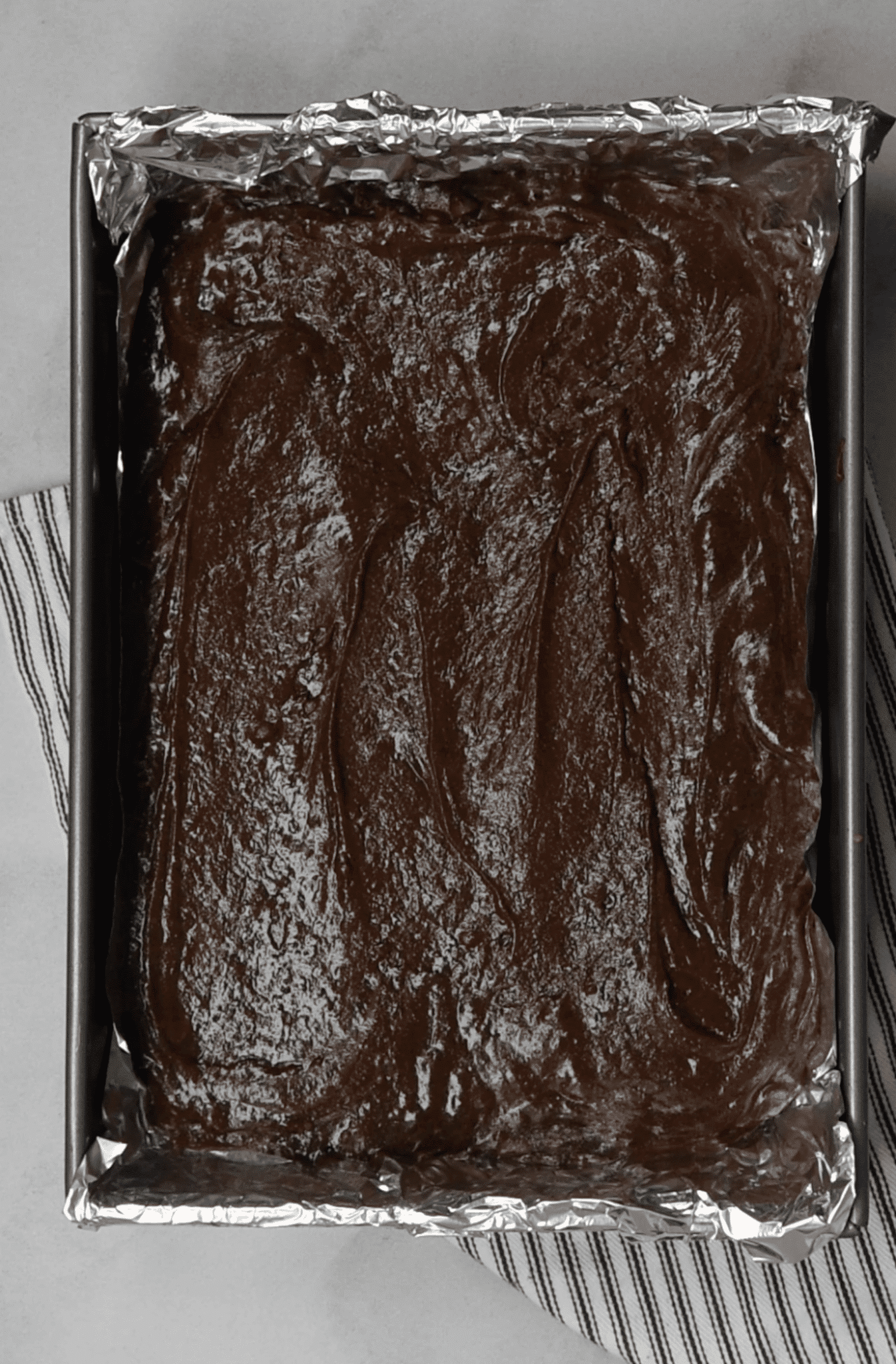 process shot in walnut brownies.