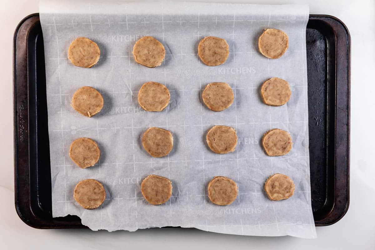 process shot of butter cookies being made.