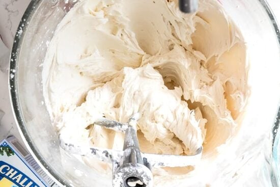 process shot of brown sugar frosting.